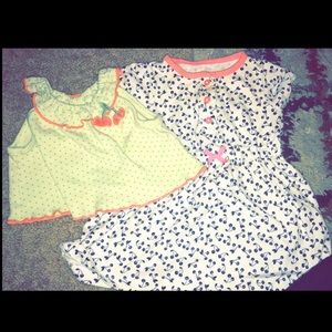 9mo yellow/red shirt & pink-white carters Dress